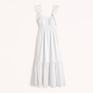 Abercrombie Ruffle Strap Textured Maxi Dress